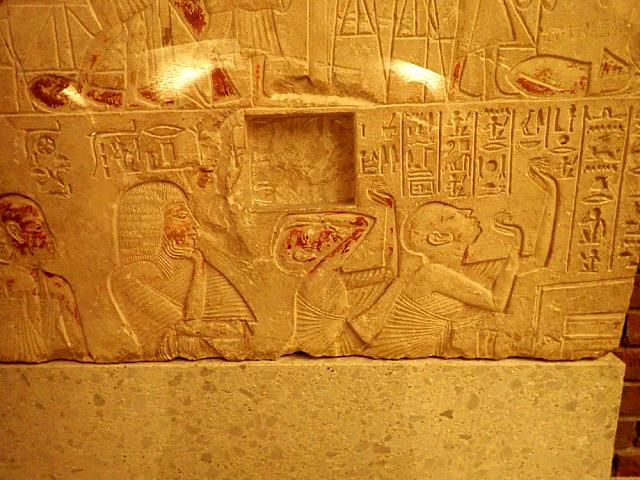 Deel van een muur uit een tombe, tonend een begrafenis processie, Sakkara graf van Ptahemhet (Kalksteen)